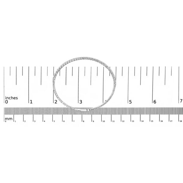 14K White Gold 2 Cttw Round Diamond Flexible Tennis Bangle Bracelet - alternate view 4