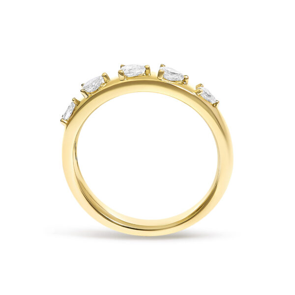 14K Yellow Gold 1/4 Cttw Pear Diamond Band Ring - alternate view 5
