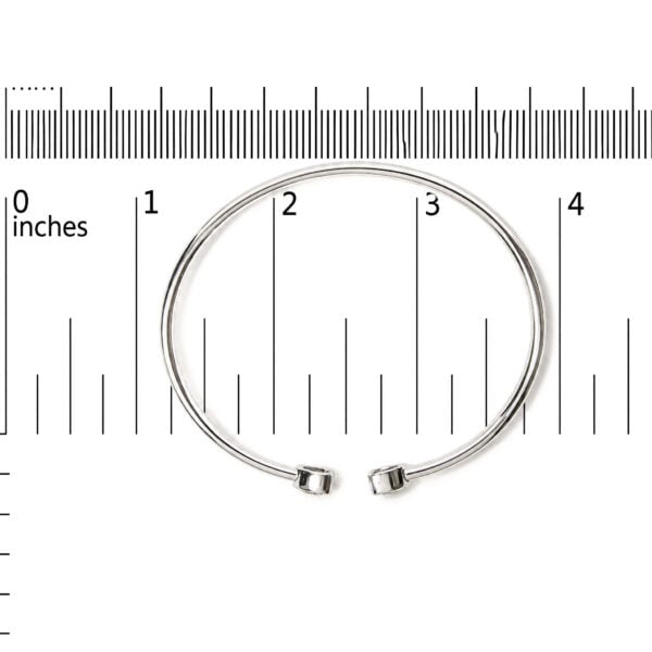 .925 Sterling Silver 1/6 Cttw Diamond Twin Heart Open Flexy Bangle Bracelet - alternate view 5