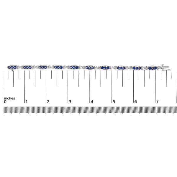 Sterling Silver 1/4 Cttw Diamond & Blue Sapphire Infinity Link Bracelet - alternate view 4