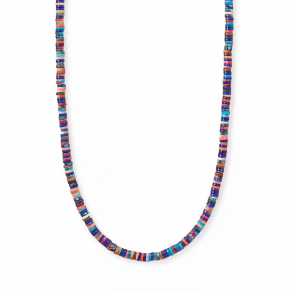 17 Turquoise and Lapis Multi Stone Heishi Necklace