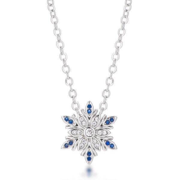 Midnight Frost Crystal Snowflake Necklace - Contemporary